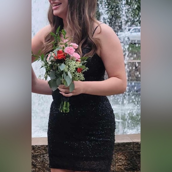 Windsor Black Sequin Mini Dress - Picture 4 of 4